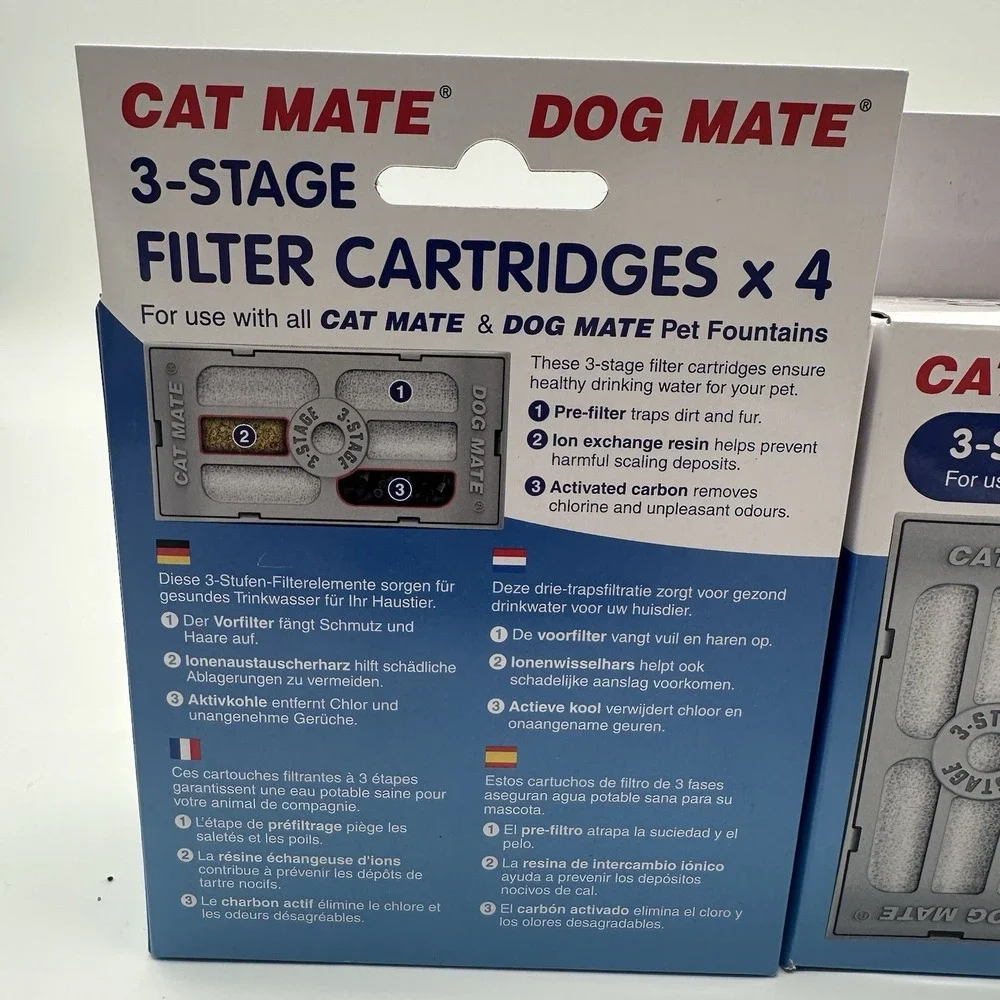 Lot 3 Cat Dog Mate Genuine‎ Replacement 3-Stage Filter Cartridges Pack of 4 NEW